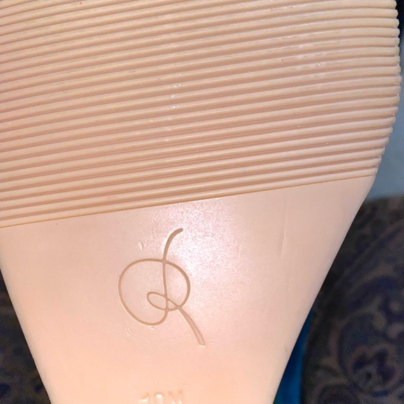 NEW! RACHEL ROY MULTI BLUE SUEDE WEDGE LACINA PUMP SZ 10 - Picture 6 of 12